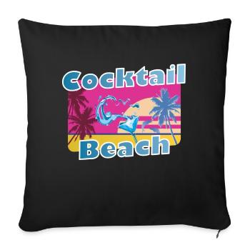 Cooles Party Shirt Sommer Strand Urlaub Geschenk - Sofakissenbezug 45 x 45 cm - Schwarz - Vorne