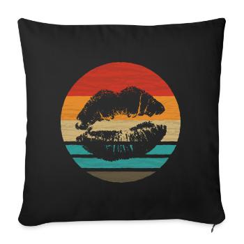 Lèvres Retro Style Vintage - Housse de coussin décorative 45 x 45 cm - noir - Devant