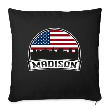 Madison USA Skyline - Sofakissenbezug 45 x 45 cm - Schwarz - Vorne