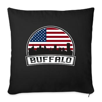 Ligne d’horizon de Buffalo - Housse de coussin décorative 45 x 45 cm - noir - Devant