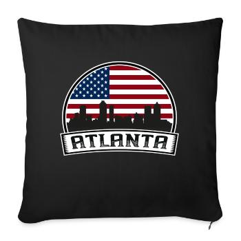 Atlanta Skyline - Sofa pillowcase 17,3'' x 17,3'' (45 x 45 cm) - black - Front