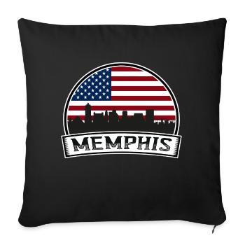 Memphis USA Skyline - Sofa pillowcase 17,3'' x 17,3'' (45 x 45 cm) - black - Front