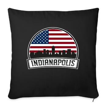 Indianapolis - Sofa pillowcase 17,3'' x 17,3'' (45 x 45 cm) - black - Front