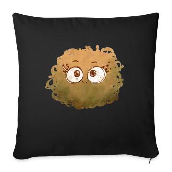 Little Pelota Monster n°1 - yellow - Sofa pillowcase 17,3'' x 17,3'' (45 x 45 cm) - black - Front