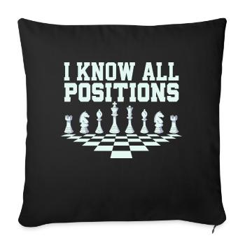 I Know All Positions Chess Player Chess Board - Sofa pillowcase 17,3'' x 17,3'' (45 x 45 cm) - black - Front