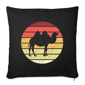Camel Retro Style Vintage - Sofa pillowcase 17,3'' x 17,3'' (45 x 45 cm) - black - Front