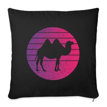 Camel Retro Style Vintage - Sofa pillowcase 17,3'' x 17,3'' (45 x 45 cm) - black - Front