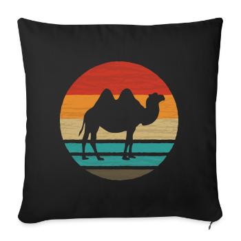 Camel Retro Style Vintage - Sofa pillowcase 17,3'' x 17,3'' (45 x 45 cm) - black - Front