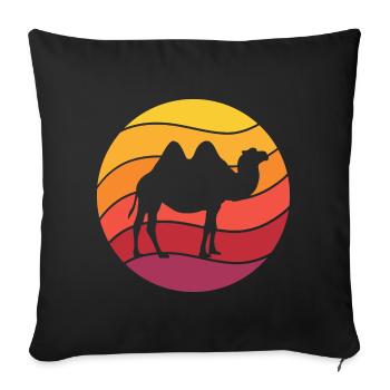 Camel Retro Style Vintage - Sofa pillowcase 17,3'' x 17,3'' (45 x 45 cm) - black - Front
