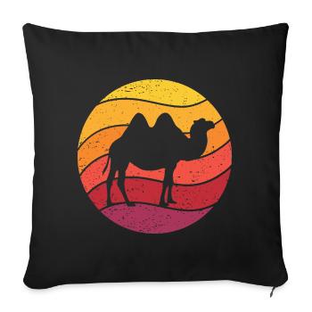 Camel Retro Style Vintage - Sofa pillowcase 17,3'' x 17,3'' (45 x 45 cm) - black - Front