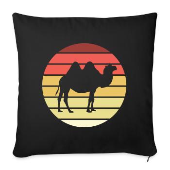 Camel Retro Style Vintage - Sofa pillowcase 17,3'' x 17,3'' (45 x 45 cm) - black - Front