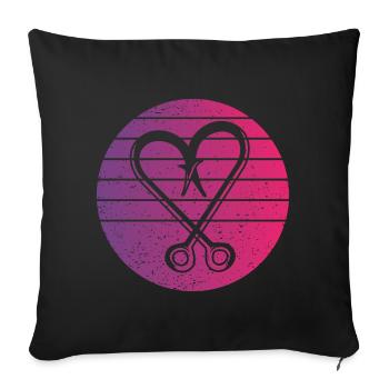 Fishing Hook Retro Style Vintage - Sofa pillowcase 17,3'' x 17,3'' (45 x 45 cm) - black - Front