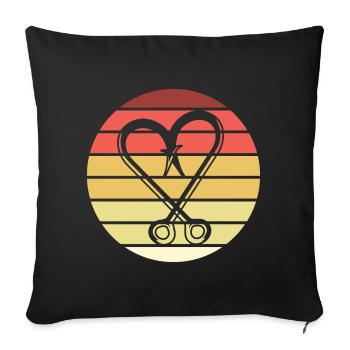Fishing Hook Retro Style Vintage - Sofa pillowcase 17,3'' x 17,3'' (45 x 45 cm) - black - Front