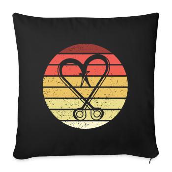 Fishing Hook Retro Style Vintage - Sofa pillowcase 17,3'' x 17,3'' (45 x 45 cm) - black - Front