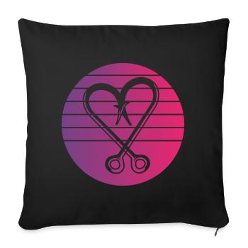 Fishing Hook Retro Style Vintage - Sofa pillowcase 17,3'' x 17,3'' (45 x 45 cm) - black - Front