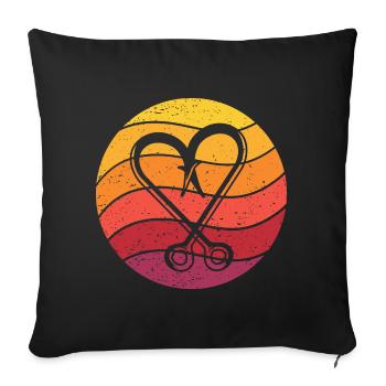 Fishing Hook Retro Style Vintage - Sofa pillowcase 17,3'' x 17,3'' (45 x 45 cm) - black - Front