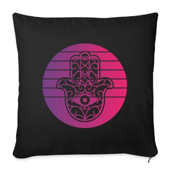 Hamsa Hand of Fatima Retro Style Vintage - Sofa pillowcase 17,3'' x 17,3'' (45 x 45 cm) - black - Front