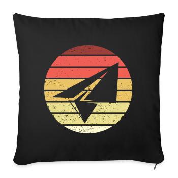 Paper Plane Retro Style Vintage - Housse de coussin décorative 45 x 45 cm - noir - Devant