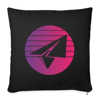 Paper Plane Retro Style Vintage - Sofa pillowcase 17,3'' x 17,3'' (45 x 45 cm) - black - Front