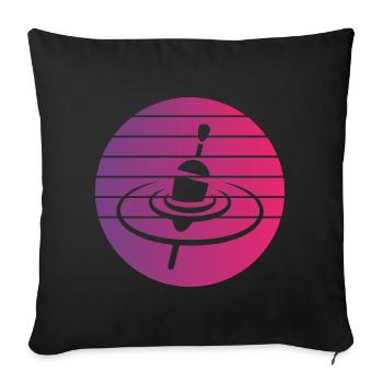 Pose Fishing Swimmer Retro Style Vintage - Sofa pillowcase 17,3'' x 17,3'' (45 x 45 cm) - black - Front
