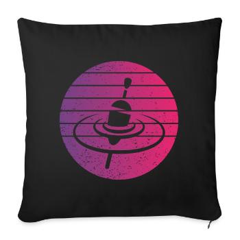 Pose Fishing Swimmer Retro Style Vintage - Sofa pillowcase 17,3'' x 17,3'' (45 x 45 cm) - black - Front