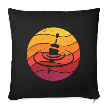 Pose Fishing Swimmer Retro Style Vintage - Sofa pillowcase 17,3'' x 17,3'' (45 x 45 cm) - black - Front