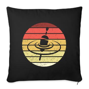 Pose Fishing Swimmer Retro Style Vintage - Sofa pillowcase 17,3'' x 17,3'' (45 x 45 cm) - black - Front