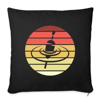 Pose Fishing Swimmer Retro Style Vintage - Sofa pillowcase 17,3'' x 17,3'' (45 x 45 cm) - black - Front