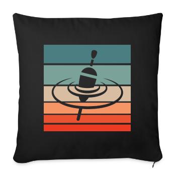 Pose Fishing Swimmer Retro Style Vintage - Sofa pillowcase 17,3'' x 17,3'' (45 x 45 cm) - black - Front