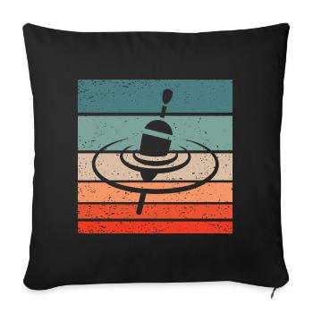 Pose Fishing Swimmer Retro Style Vintage - Sofa pillowcase 17,3'' x 17,3'' (45 x 45 cm) - black - Front
