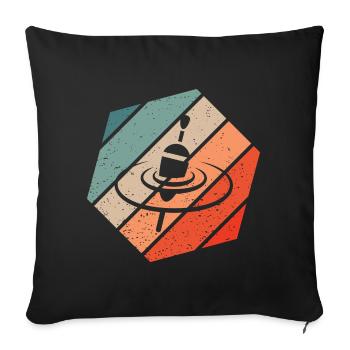 Pose Fishing Swimmer Retro Style Vintage - Sofa pillowcase 17,3'' x 17,3'' (45 x 45 cm) - black - Front