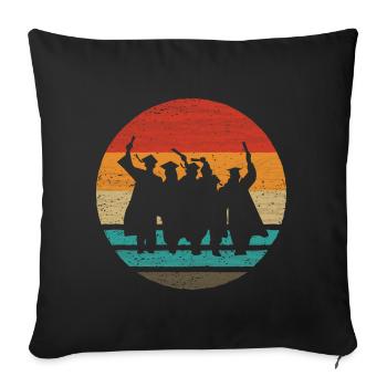 Abschlussfeier Retro Style Vintage - Sofakissenbezug 45 x 45 cm - Schwarz - Vorne