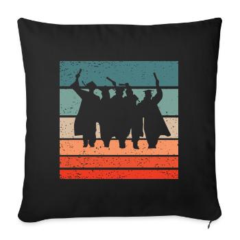 Abschlussfeier Retro Style Vintage - Sofakissenbezug 45 x 45 cm - Schwarz - Vorne