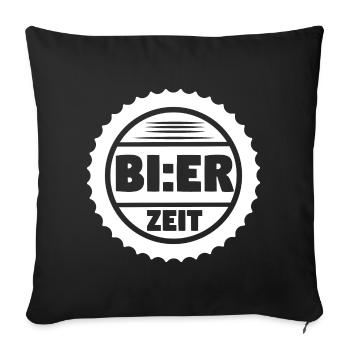 Bier Biertrinker Bier trinken Bierzeit - Sofakissenbezug 45 x 45 cm - Schwarz - Vorne