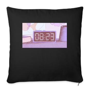 Time – 8:23 - Sofa pillowcase 17,3'' x 17,3'' (45 x 45 cm) - black - Front