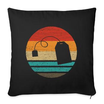 Sachets de thé Retro Style Vintage - Housse de coussin décorative 45 x 45 cm - noir - Devant