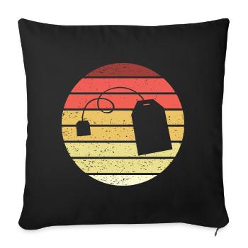 Sachets de thé Retro Style Vintage - Housse de coussin décorative 45 x 45 cm - noir - Devant