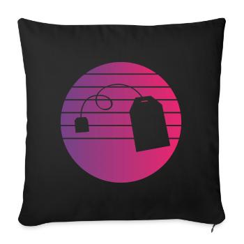 Tea Bags Retro Style Vintage - Sofa pillowcase 17,3'' x 17,3'' (45 x 45 cm) - black - Front
