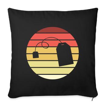 Tea Bags Retro Style Vintage - Sofa pillowcase 17,3'' x 17,3'' (45 x 45 cm) - black - Front