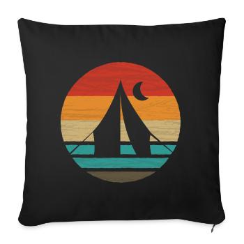 Camping Retro Style Vintage - Sofa pillowcase 17,3'' x 17,3'' (45 x 45 cm) - black - Front