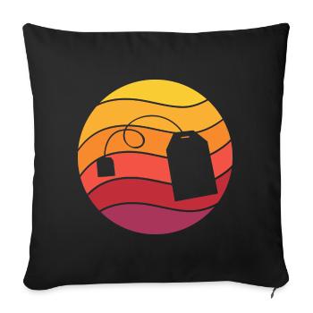 Sachets de thé Retro Style Vintage - Housse de coussin décorative 45 x 45 cm - noir - Devant