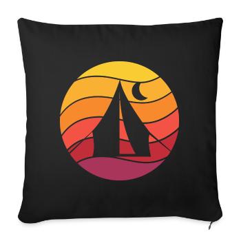 Camping Retro Style Vintage - Sofa pillowcase 17,3'' x 17,3'' (45 x 45 cm) - black - Front