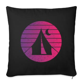 Camping Retro Style Vintage - Sofa pillowcase 17,3'' x 17,3'' (45 x 45 cm) - black - Front