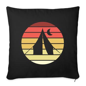 Camping Retro Style Vintage - Sofa pillowcase 17,3'' x 17,3'' (45 x 45 cm) - black - Front