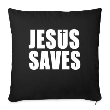 jésus sauve - Housse de coussin décorative 45 x 45 cm - noir - Devant
