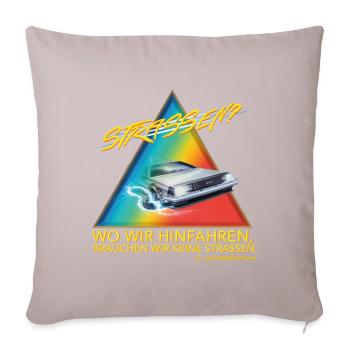 Retour Vers Le Futur Wir Brauchen Keine Straßen - Housse de coussin décorative 45 x 45 cm - taupe clair - Devant