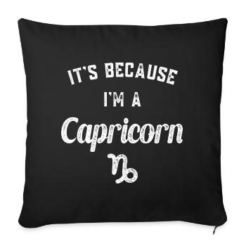 Zodiac sign Capricorn - Sofa pillowcase 17,3'' x 17,3'' (45 x 45 cm) - black - Front