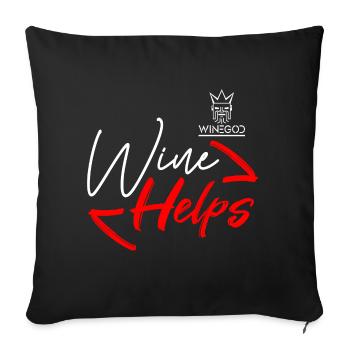 Winegod drôle en disant que le vin aide - Housse de coussin décorative 45 x 45 cm - noir - Devant