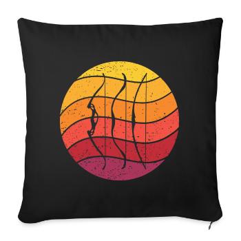 Archery Retro Style Vintage - Sofa pillowcase 17,3'' x 17,3'' (45 x 45 cm) - black - Front