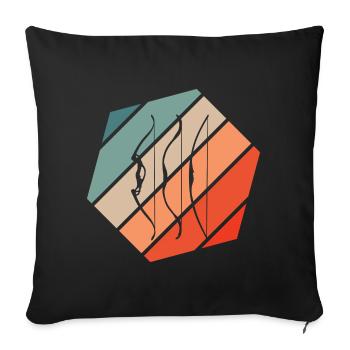 Archery Retro Style Vintage - Sofa pillowcase 17,3'' x 17,3'' (45 x 45 cm) - black - Front